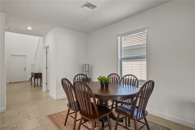 view of tiled dining space