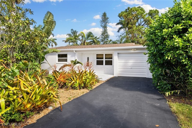 view of front facade featuring a garage