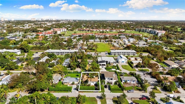 1235 Rordon Ave, Naples, FL 34103 - aerial view of property's location featuring property boundaries highlighted and nearby urban area