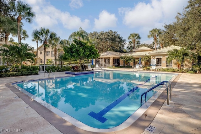 view of pool with a patio area