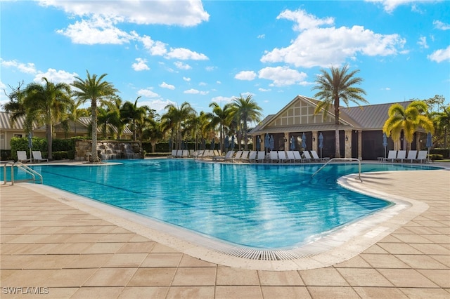 view of pool with a patio area