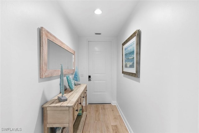 interior space featuring light wood-type flooring