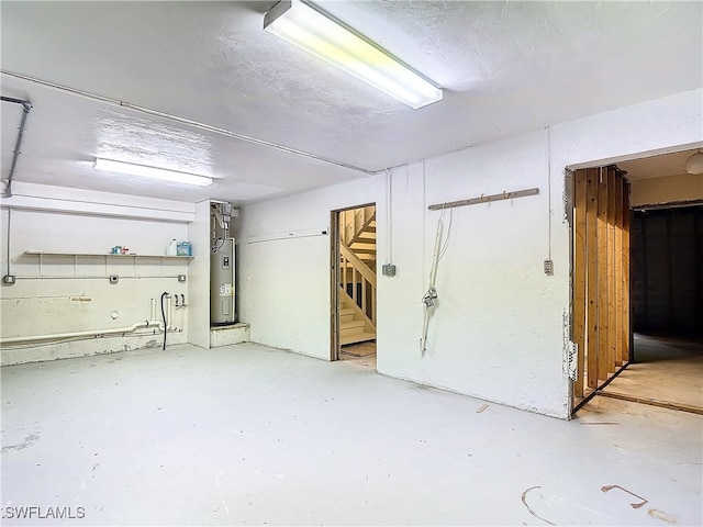 basement with water heater