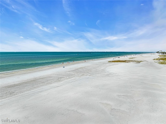 property view of water with a beach view