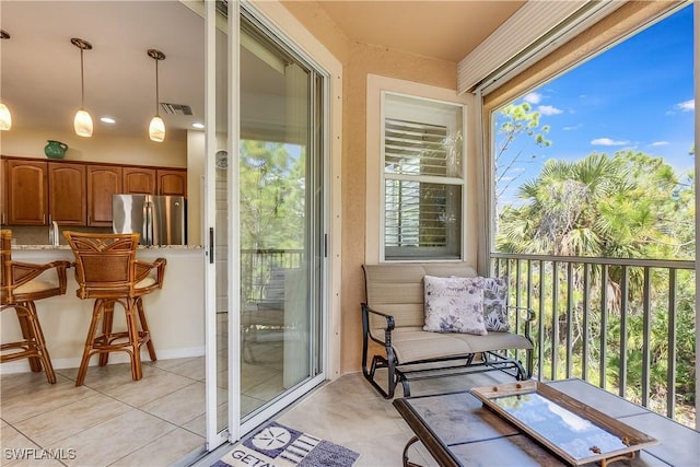 balcony with visible vents