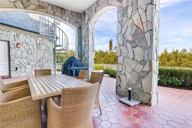 view of patio with grilling area