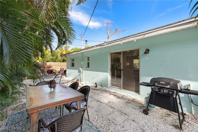 view of patio / terrace with a grill