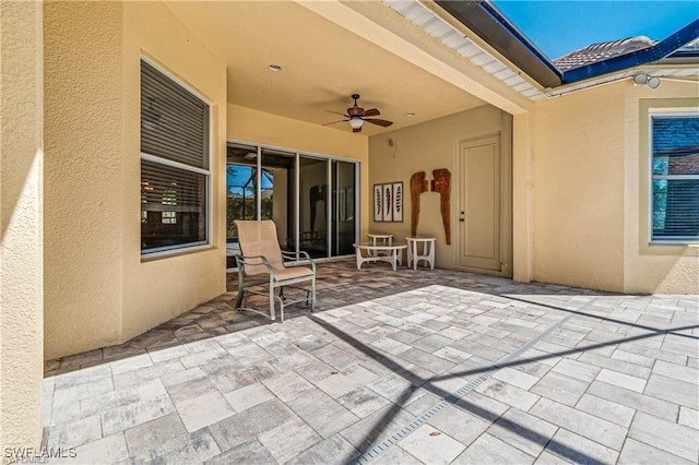 view of patio / terrace with ceiling fan