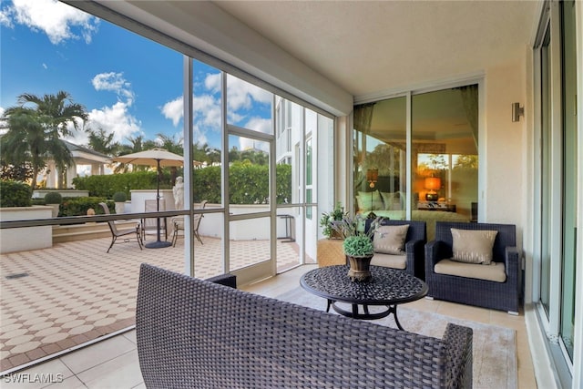 view of sunroom