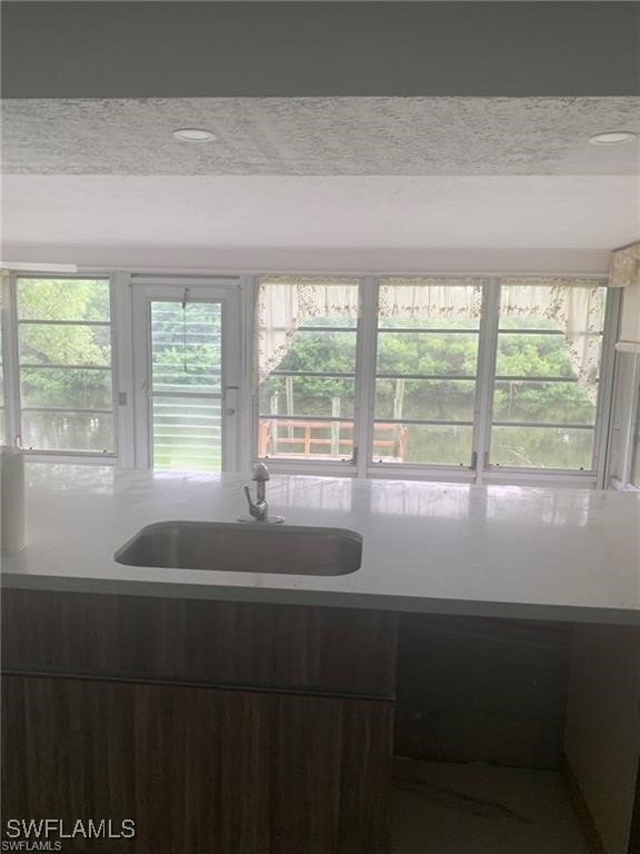 kitchen with sink and dark brown cabinets