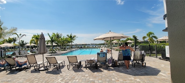 view of pool with a patio area