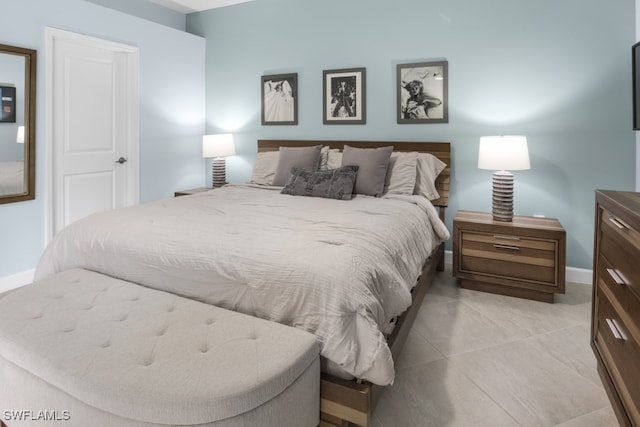 view of tiled bedroom