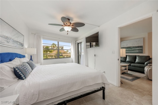 bedroom with ceiling fan