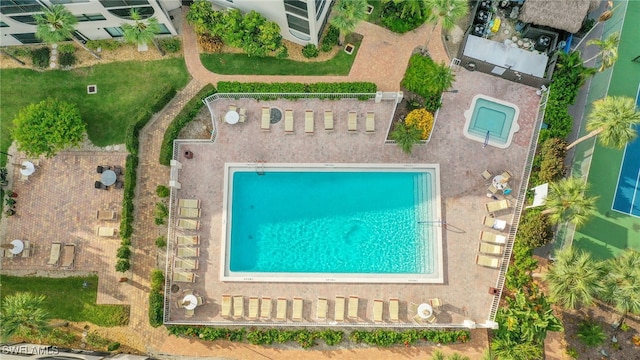 1007 Anglers Cv Unit J204, Marco Island, FL 34145 - drone / aerial view of a pool