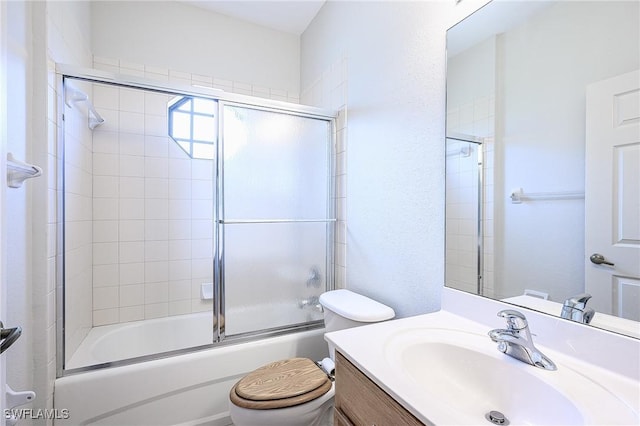 7670 Meadow Lakes Dr Unit 1501, Naples, FL 34104 - full bathroom with vanity, toilet, and enclosed tub / shower combo
