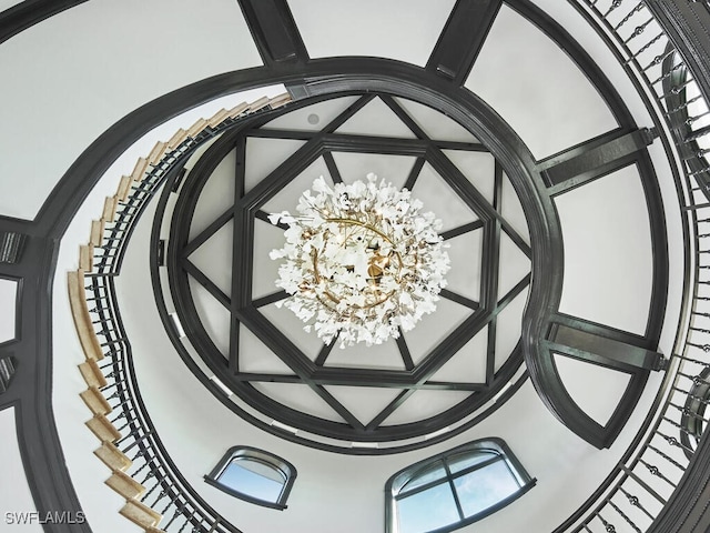 interior details with a notable chandelier