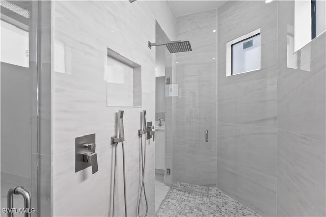 bathroom with an enclosed shower