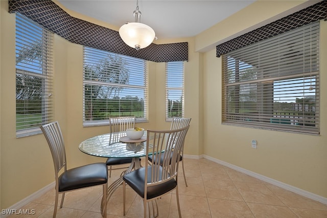 view of tiled dining space