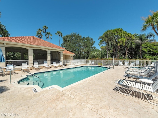 view of pool with a patio area