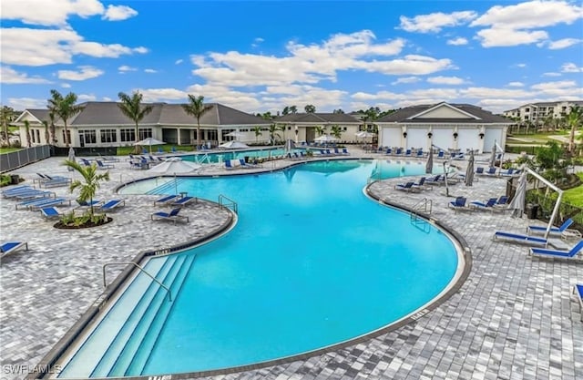 view of pool with a patio area