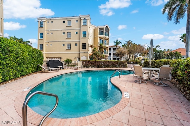 view of pool featuring a patio area