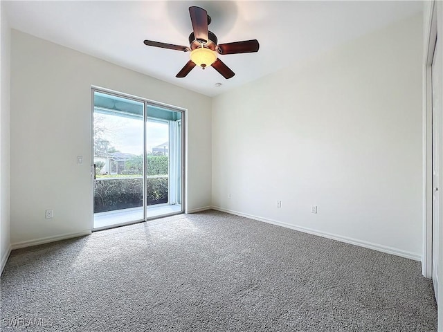 3452 Via Montana Way N, Fort Myers, FL 33917 - spare room featuring a ceiling fan, baseboards, and carpet floors