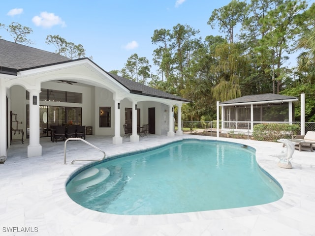 view of pool with a patio area