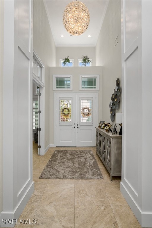 entrance foyer with ornamental molding