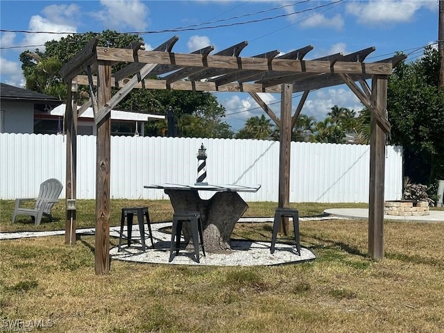 exterior space featuring a patio and a pergola