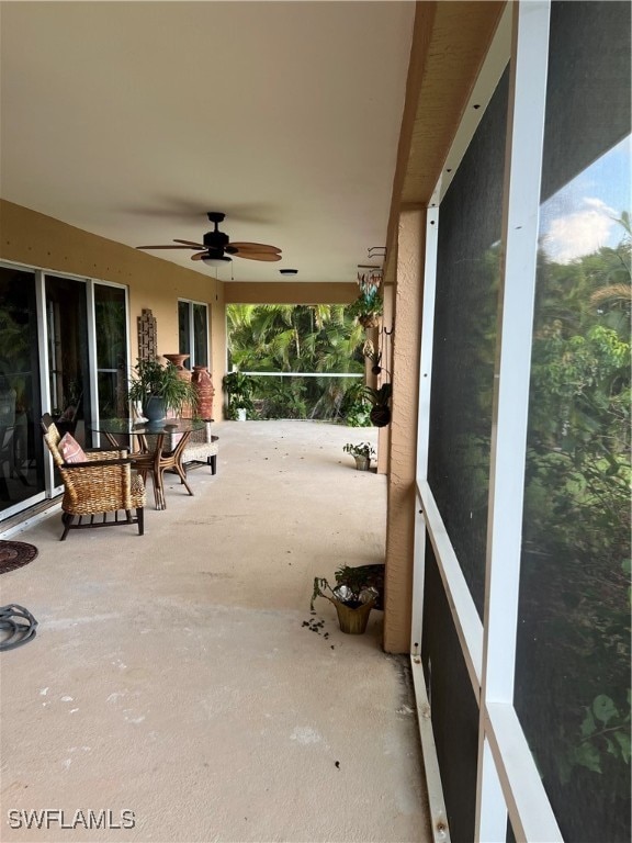 view of patio / terrace with ceiling fan