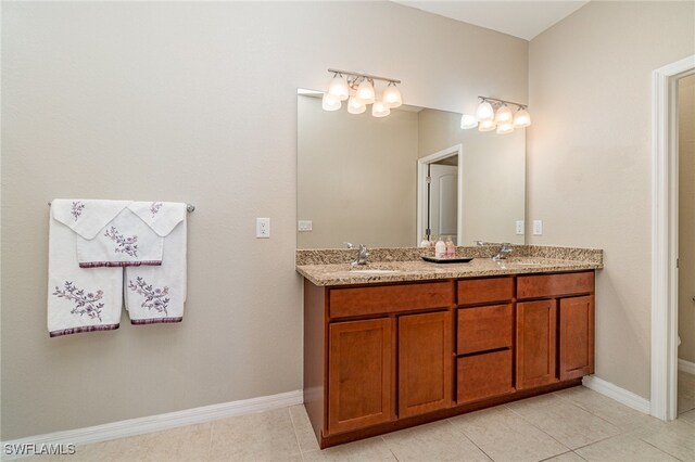 bathroom featuring vanity and tile patterned floors