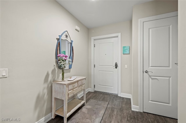 interior space featuring dark hardwood / wood-style flooring