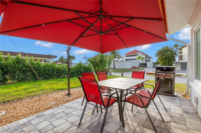 view of patio with grilling area