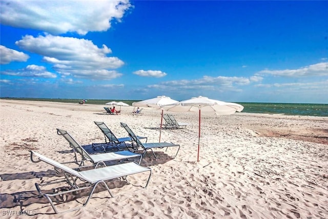 water view featuring a beach view