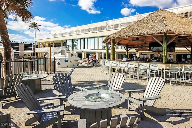 view of patio / terrace featuring a gazebo