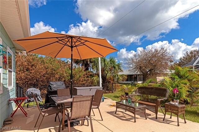 view of patio / terrace with a grill