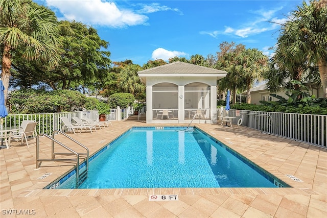 view of pool featuring a patio area