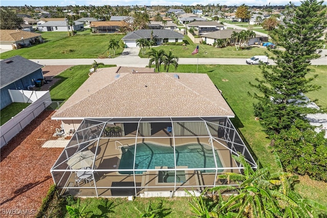 exterior space with a patio, a lanai, and a fenced in pool