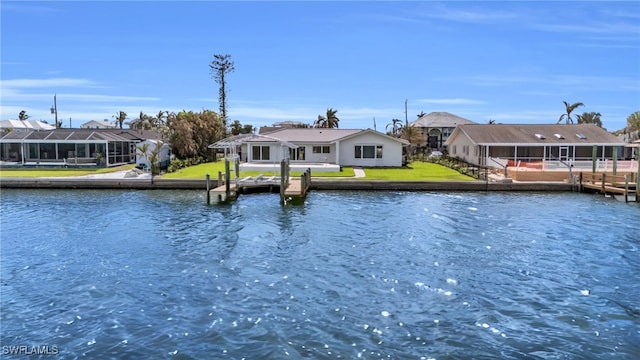 exterior space featuring a boat dock