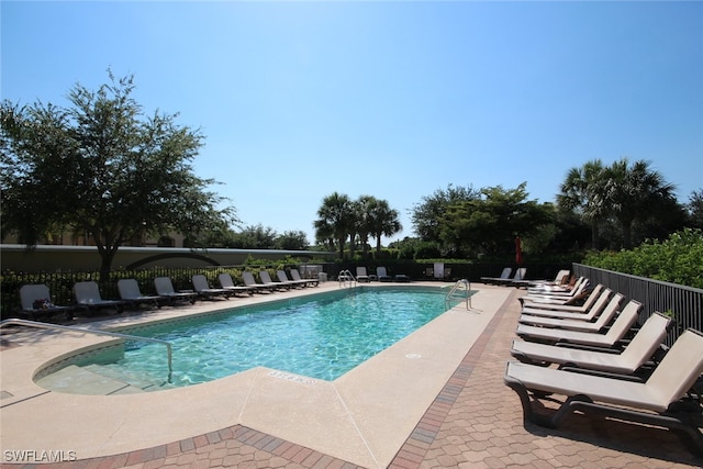 view of pool with a patio