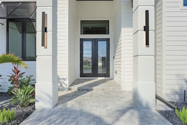 property entrance with french doors