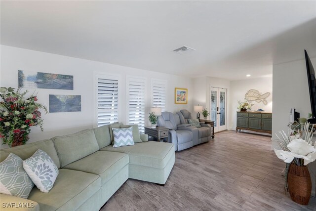 living room featuring wood-type flooring