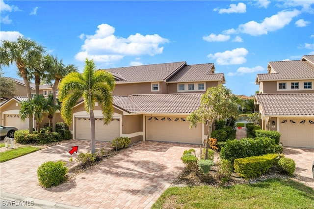 view of front of house with a garage