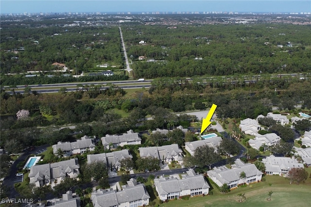 aerial view featuring a residential view