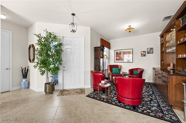 view of tiled foyer entrance