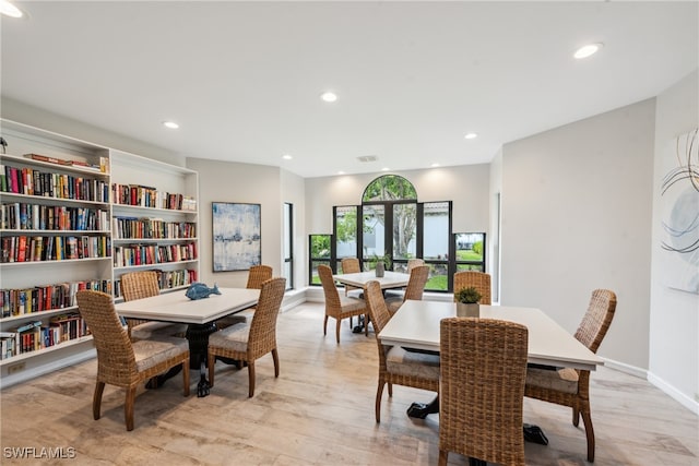 dining room featuring light hardwood / wood-style floors