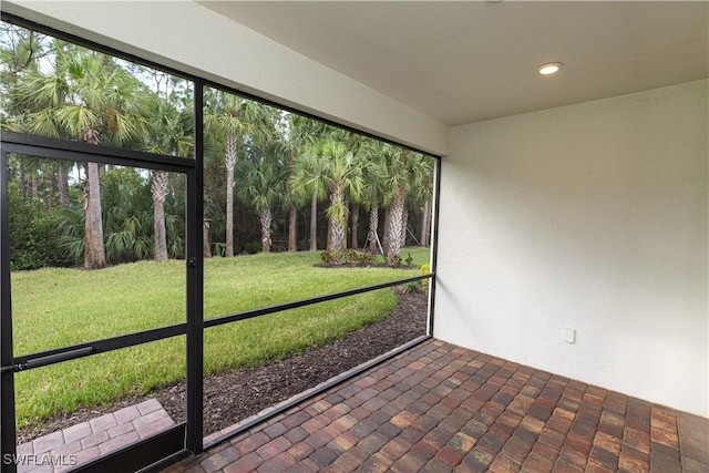 view of unfurnished sunroom