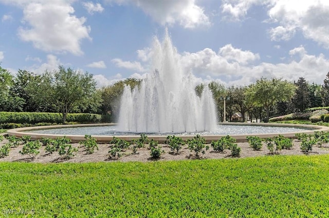 view of home's community with a lawn