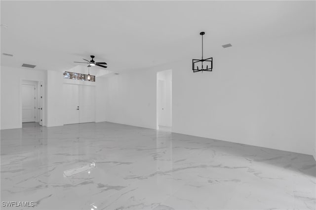 garage with ceiling fan