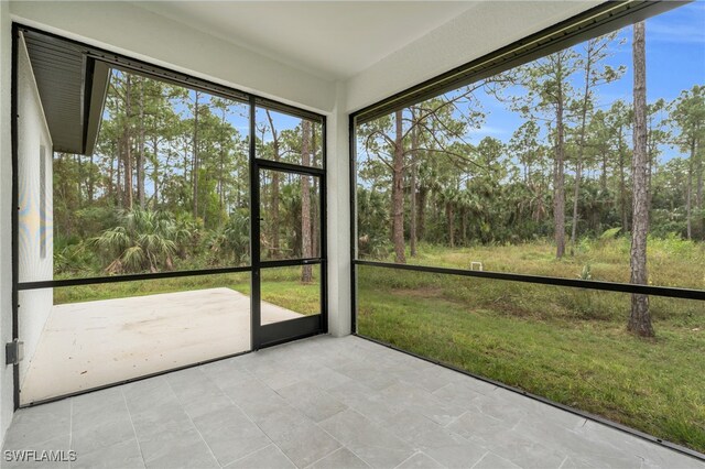 view of unfurnished sunroom